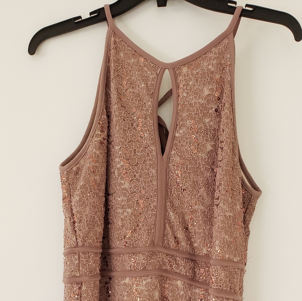 Rose Sequin Cocktail Dress